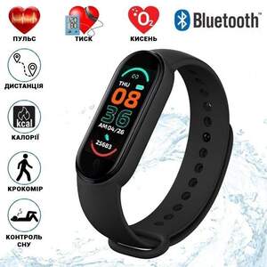 Фітнес браслет FitPro Smart Band M6 (смарт годинник, пульсоксиметр, пульс). Колір чорний Фітнес браслет FitPro Smart Band M6 (смарт годинник, пульсоксиметр, пульс). Колір чорний