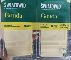 Сир Гауда Gouda Swiatowid книжка нарізану в пластинах. Вага 500 грам Сир Гауда Gouda Swiatowid книжка нарізану в пластинах. Вага 500 грам
