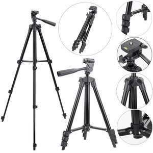 Штатив металлический универсальный для телефона и фотоаппарата Tripod 3110 PRO портативный трипод 0,35-1.02м высота. Цвет: черный