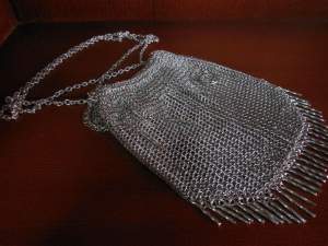 Театральная сумочка - кольчужка, серебро по реактиву 84 пробы