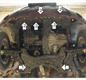 Защита MOTODOR двигателя, КПП Lifan X60 2012- Внедорожник