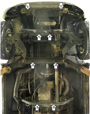 Усиленная защита картера двигателя (3 мм, сталь) для Mazda Bongo Fiendee 1995-1999