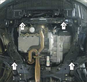 Усиленная защита картера двигателя, КПП (3 мм, сталь) для Mazda CX-9 2007-2016