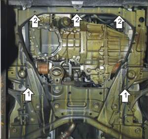 Усиленная защита картера двигателя, КПП (2 мм, сталь) для Mercedes Vito 2014-