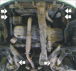 Защита MOTODOR двигателя, КПП Mitsubishi Colt  1995-2000 Хэтчбек