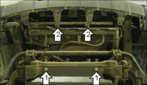 Усиленная защита радиатора (2 мм, сталь) для Nissan Pathfinder 2005-2010, Nissan Navara 2004-2010