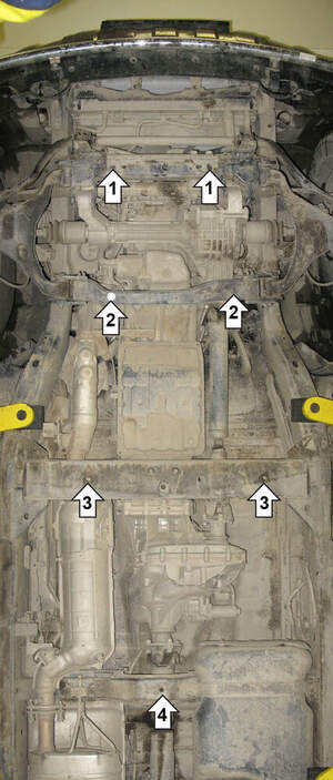 Усиленная защита картера двигателя, КПП, раздаточной коробки (2 мм, сталь) для Nissan Pathfinder 2005-2014