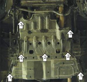 Защита MOTODOR КПП, разд.коробки Nissan Patrol  2003-2009 Внедорожник