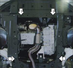 Защита MOTODOR двигателя, КПП Opel Astra J 2009-2017 Хэтчбек, Седан