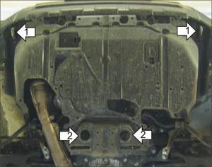 Усиленная защита картера двигателя (2 мм, сталь) для Subaru Forester 2008-2013