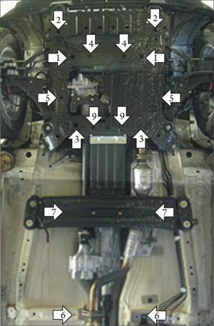 Усиленная защита картера двигателя, КПП, радиатора, раздаточной коробки (3 мм, сталь) для Suzuki Grand Vitara 2005-2016
