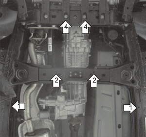 Защита MOTODOR КПП, разд.коробки Volkswagen Amarok 2010- Пикап