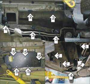 Усиленная защита трубок кондиционера (2 мм, сталь) для Volkswagen Transporter/Caravelle/Multivan T5 2009-2015, Volkswagen Transporter/Caravelle/Multivan T6