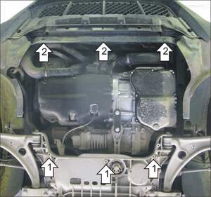 Усиленная защита картера двигателя, КПП (3 мм, сталь) для Volkswagen Tiguan 2007-2016 Усиленная защита картера двигателя, КПП (3 мм, сталь) для Volkswagen Tiguan 2007-2016