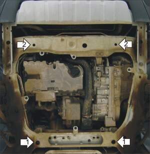 Усиленная защита картера двигателя, КПП (2 мм, сталь) для Volvo XC90 2002-2015 Усиленная защита картера двигателя, КПП (2 мм, сталь) для Volvo XC90 2002-2015