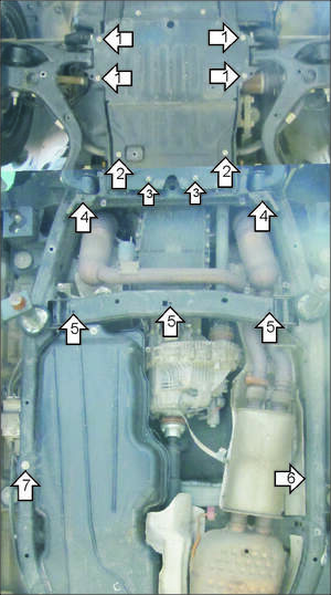 Защита MOTODOR двигателя, КПП, разд.коробки Land Rover Range Rover Sport  2009-2012 Внедорожник