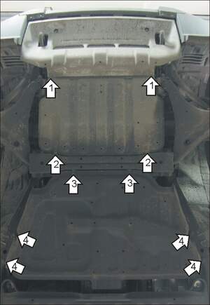 Защита MOTODOR двигателя, КПП Mitsubishi Pajero IV  2006-2018 Внедорожник