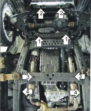 Защита MOTODOR двигателя, КПП, разд.коробки Nissan Patrol  2010- Внедорожник