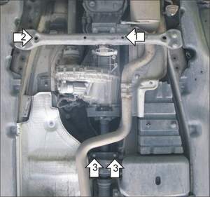 Защита MOTODOR разд.коробки Volkswagen Touareg  2002-2010 Внедорожник