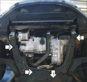 Защита MOTODOR двигателя, КПП, разд.коробки Volvo S80  2006- Седан