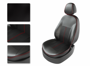 Чехлы CarFashion для сидений NISSAN SENTRA черный/черный/красный 28188663