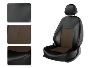 Чехлы CarFashion для сидений SKODA RAPID 2015-2020 дел черный/коричневый/коричнев 31078677