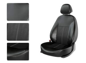Чехлы CarFashion для сидений UAZ PATRIOT с 2015г черный/черный/белый 41028662 Чехлы CarFashion для сидений UAZ PATRIOT с 2015г черный/черный/белый 41028662