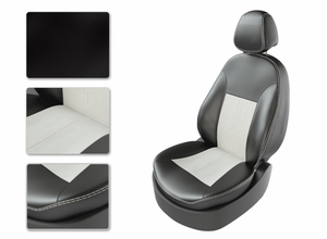 Чехлы CarFashion для сидений VW CADDY 04-12 черный/белый/белый 35038622 Чехлы CarFashion для сидений VW CADDY 04-12 черный/белый/белый 35038622