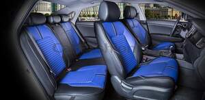 Комплект Накидок «SECTOR LEATHER PLUS» черный/синий/черный 22222