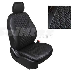 Чехлы Seintex Ромб из экокожи для сидений Subaru Forester IV 2012- черные