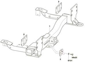 Балка фаркопа (без шара) Westfalia на Land Rover Range Rover с 2002 по 2013 (только балка, без крюка 323062600001)