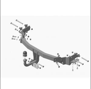 Фаркоп «Motodor» Hyundai Santa Fe 2012-2018, Hyundai Grand Santa Fe 2013-2018, Kia Sorento 2012-2015, кроме Prime крепление шара на двух болтах