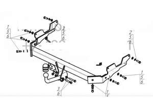 Фаркоп «Motodor» Mazda CX-5 2012-2017, CX-5 2 2017- крепление шара на двух болтах