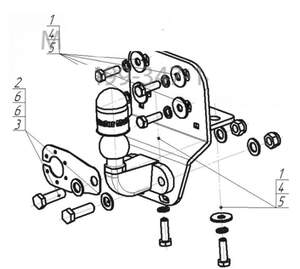 Фаркоп «Motodor» Toyota Land Cruiser Prado J120 2002-2009