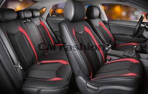 Комплект накидок «URBAN PLUS» черный/черный/красный 22366