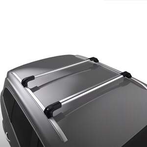 Багажные поперечины Strong Crossbar на интегриров.рейлинги AUDI A6 Avant, Kombi 5дв 2005-2017 с замком, серебристые