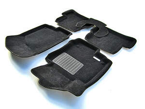 Коврики в салон текстильные Euromat 3D Business Volkswagen Jetta 5 (2005-2010), черные (5 шт.)