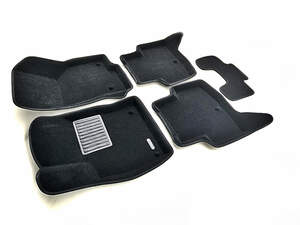 Коврики в салон текстильные Euromat 3D Business VW Golf 7 (2013-2018), черные (5 шт.)