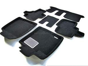 Коврики в салон текстильные Euromat 3D lux INFINITI QX 60 (2012-2017), черные (5 шт.+3-й ряд)