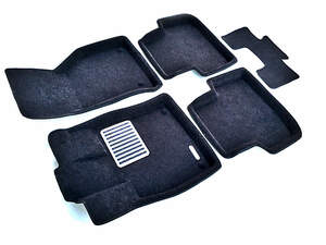 Коврики в салон текстильные Euromat 3D lux SKODA Octavia A7 (2013-2018), черные (укороченные передние) (5 шт.)