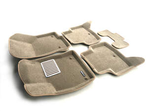 Коврики в салон текстильные Euromat 3D lux SKODA Octavia A7 (2013-2018), бежевые (5 шт.)