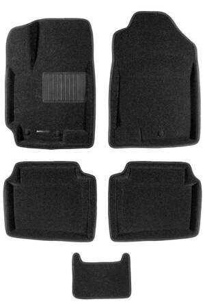 Коврики в салон текстильные Euromat 3D lux KIA Rio (2011-2017), черные (3 шт.)