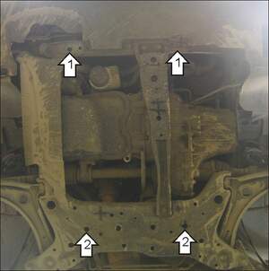 Усиленная защита картера двигателя, КПП (2 мм, сталь) для Dodge Caliber 2006-2011