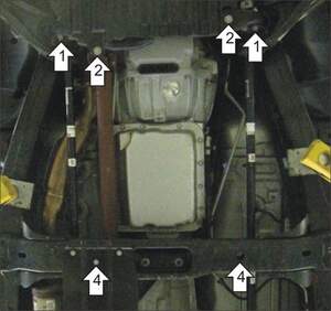 Усиленная защита КПП (3 мм, сталь) для Hummer H3 2005-2010 Усиленная защита КПП (3 мм, сталь) для Hummer H3 2005-2010