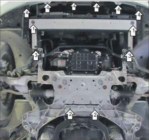Усиленная защита картера двигателя (2 мм, сталь) для Infiniti G 25 седан 2010-2012 Усиленная защита картера двигателя (2 мм, сталь) для Infiniti G 25 седан 2010-2012
