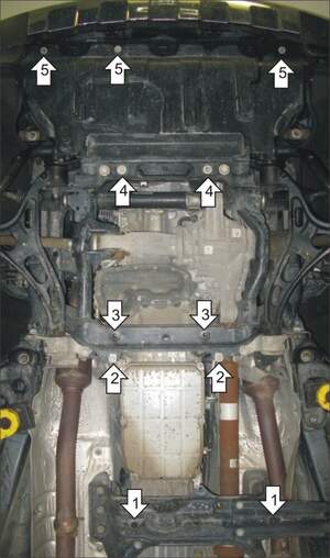 Защита MOTODOR двигателя, переднего дифференциала, КПП, радиатора Jeep Grand Cherokee IV 2010-2013 Внедорожник Защита MOTODOR двигателя, переднего дифференциала, КПП, радиатора Jeep Grand Cherokee IV 2010-2013 Внедорожник