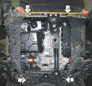 Защита MOTODOR двигателя, КПП Jeep Liberty 2007-2013 Внедорожник Защита MOTODOR двигателя, КПП Jeep Liberty 2007-2013 Внедорожник